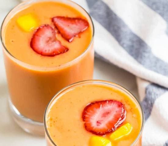 Vanilla, Strawberry and Mango Smoothie
