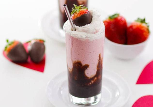 Vanilla, Chocolate and Strawberry Milkshake